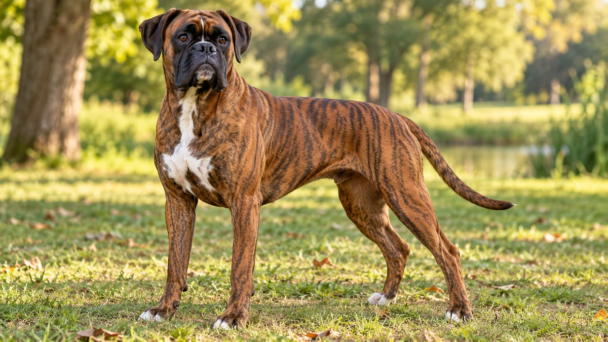 Boxer Köpek köpek — brindle (çizgili) renk