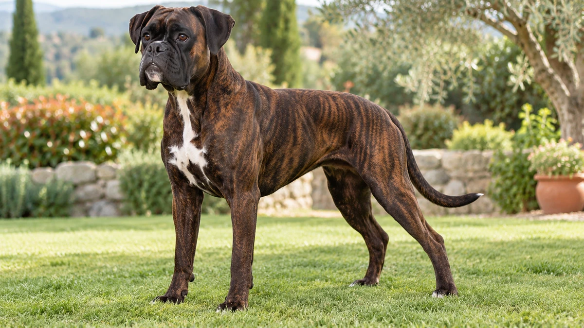 Boxer Köpek köpek — koyu brindle renk